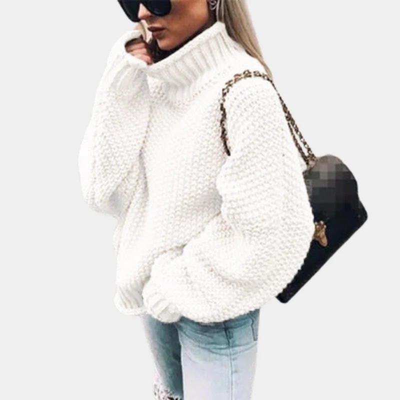 Women's Oversized Turtleneck Knit Sweater