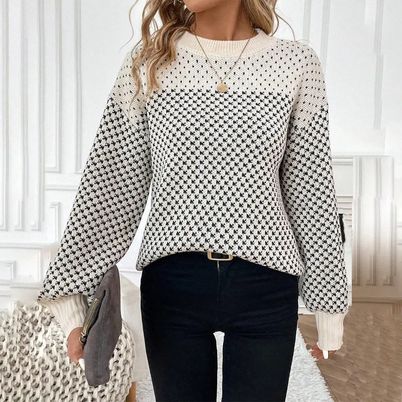 Women's Color Block Crewneck Sweater