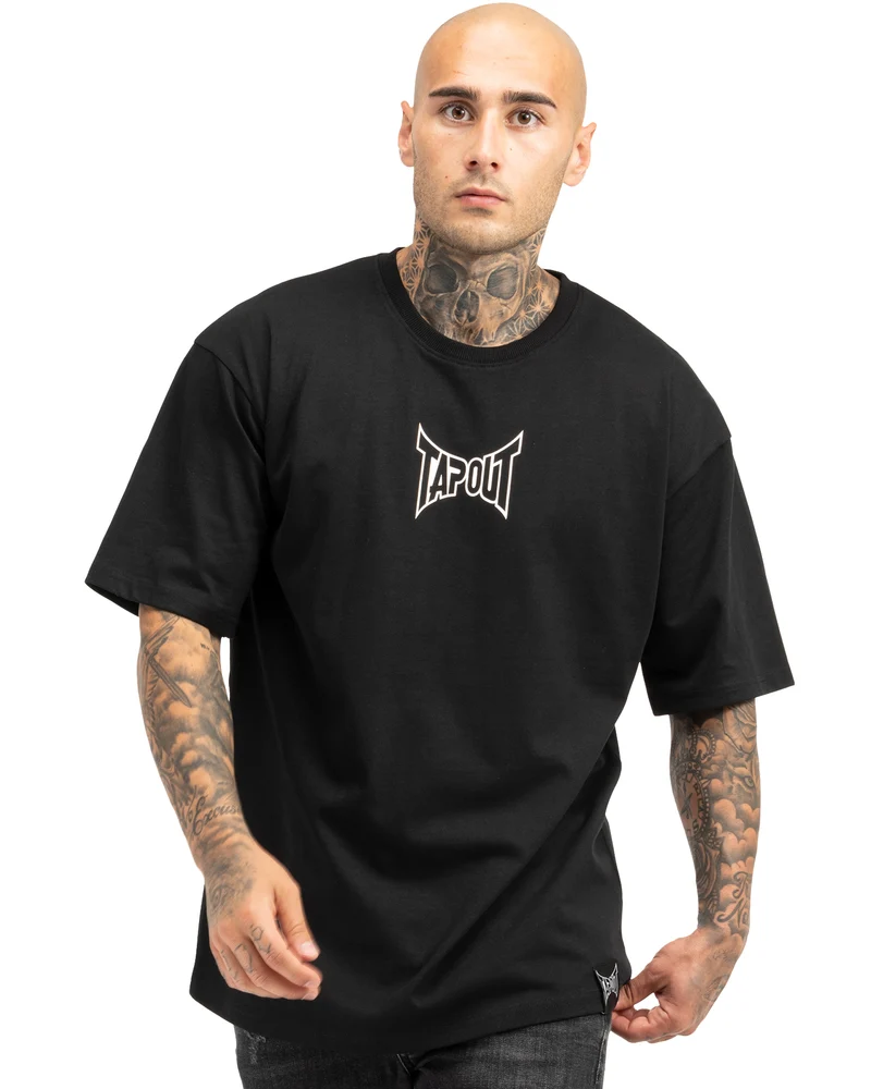 T-shirt Oversize Tapout Elsinore in Cotone Nero