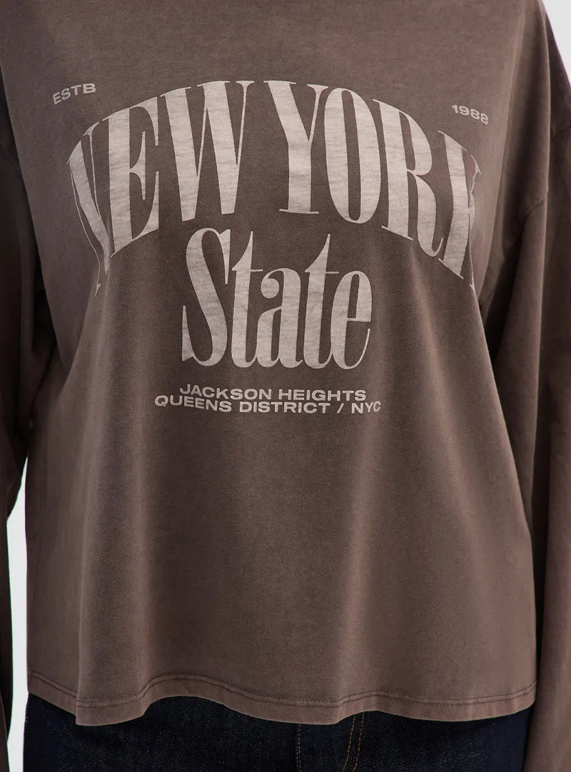 T-shirt ampia con stampa college
