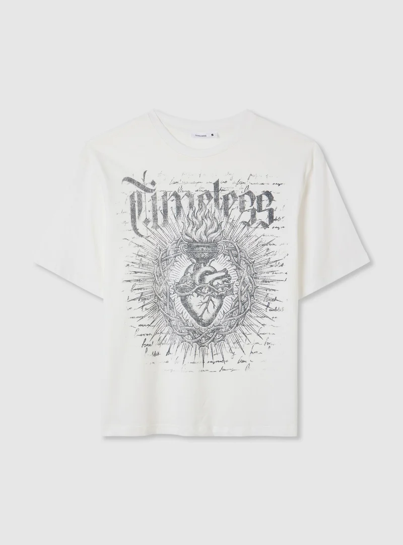 T-shirt ampia con stampa gotica