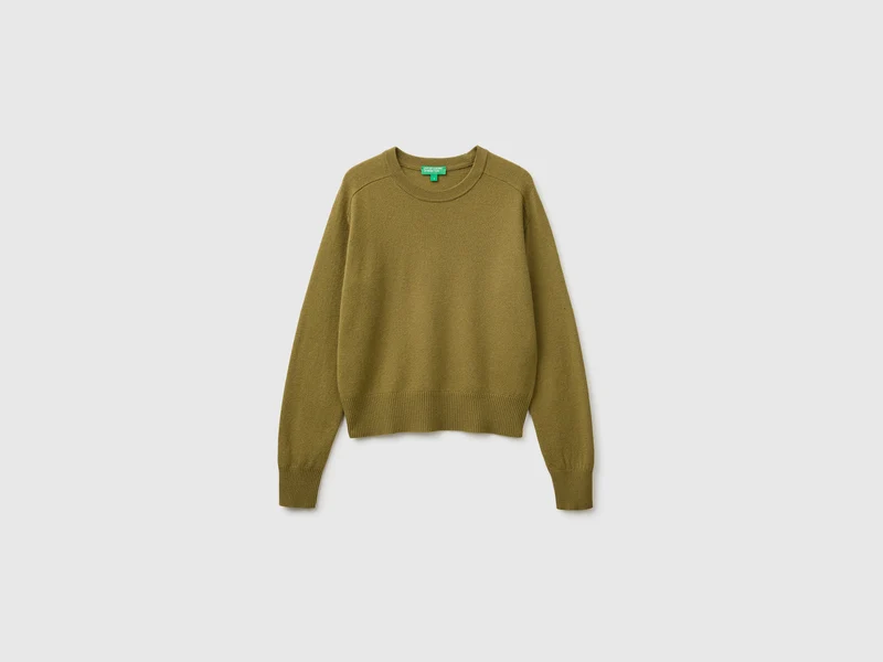 Maglia girocollo in misto cashmere