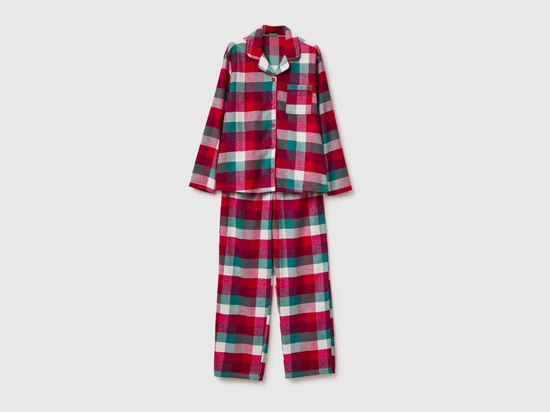 Pigiama tartan natalizio in flanella