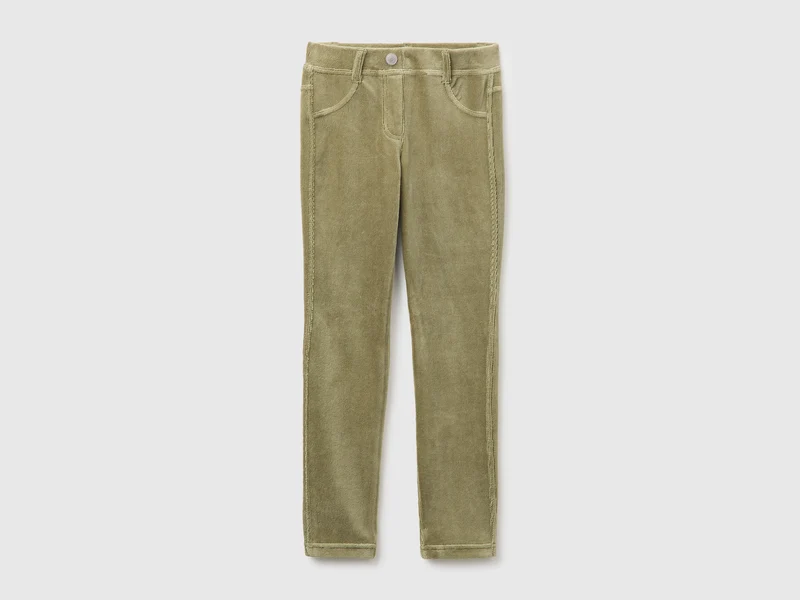 Pantaloni super skinny in ciniglia