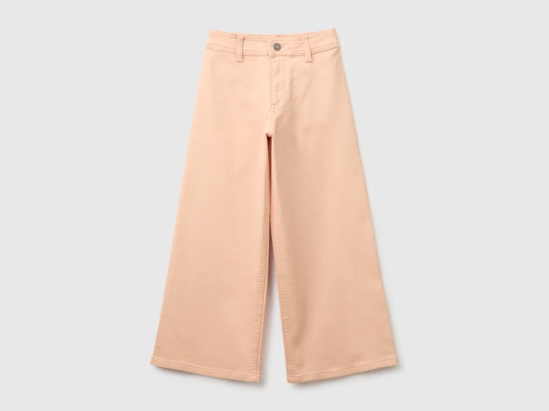 Pantaloni ampi in cotone stretch