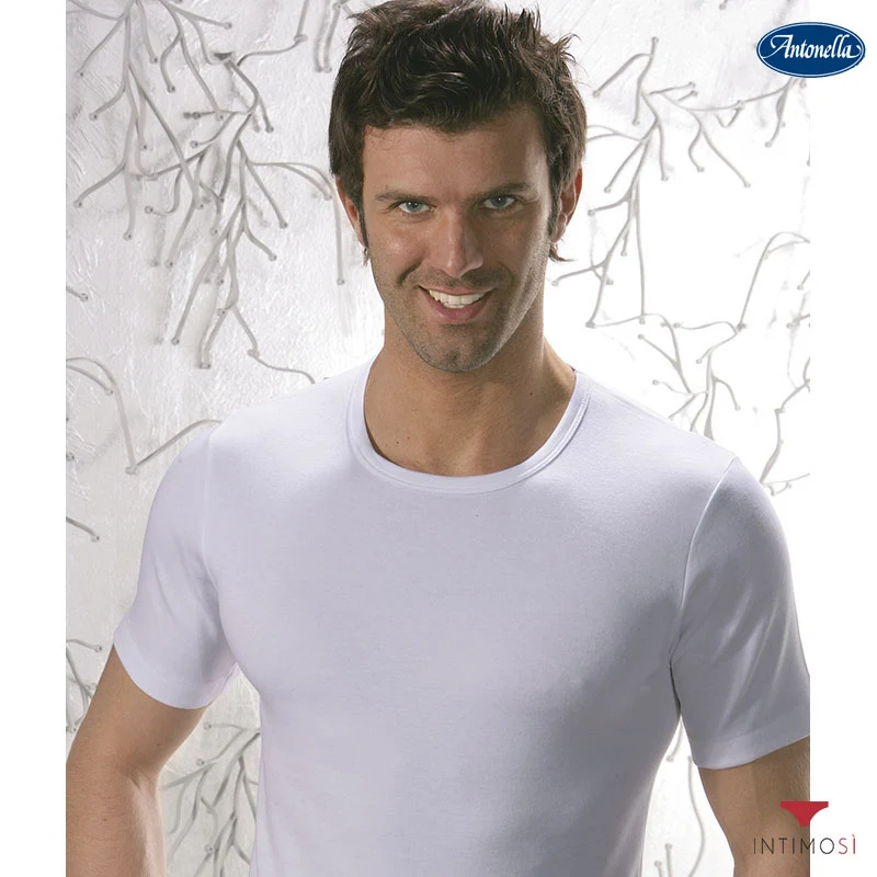 Maglia mezza manica girocollo puro cotone felpato interlock | Antonella 420008