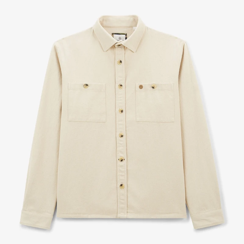 Surchemise en coton twill brossé beige écru Clovis