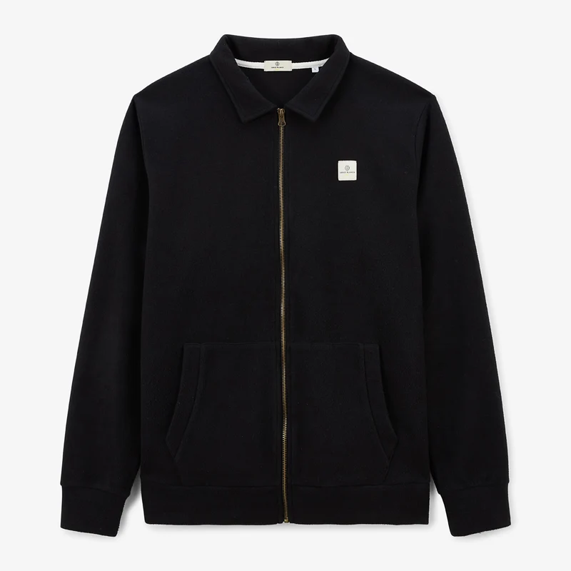 Sweat zippé avec col polo Souleman noir SBPLAY