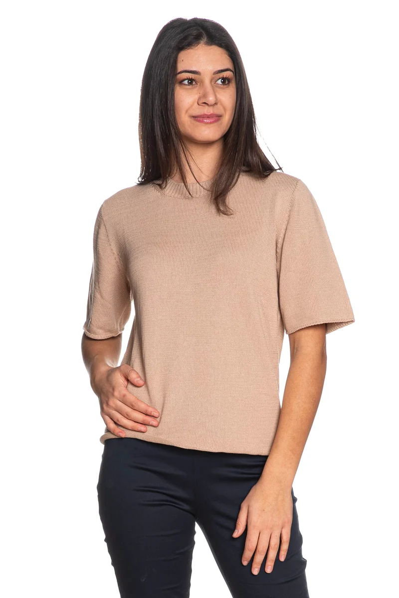 Maglia Gran Sasso Giro Stockinette Da Donna Cappuccino