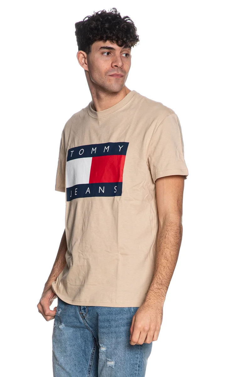 T Shirt Tommy Hilfiger Reg Big Fl Tee Da Uomo Beige