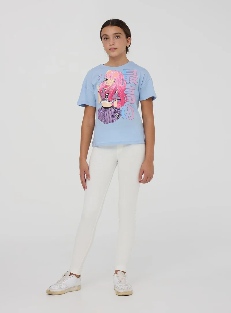 T-shirt manga con scritta giapponese