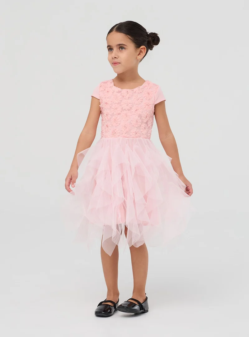 Vestito con tulle e fiorellini