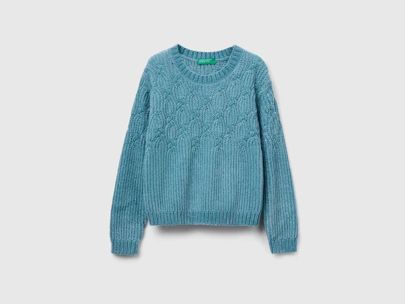 Maglia con trecce in ciniglia