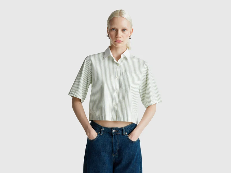 Camicia a righe in puro cotone