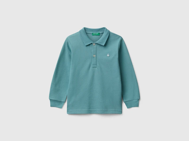 Polo manica lunga in cotone