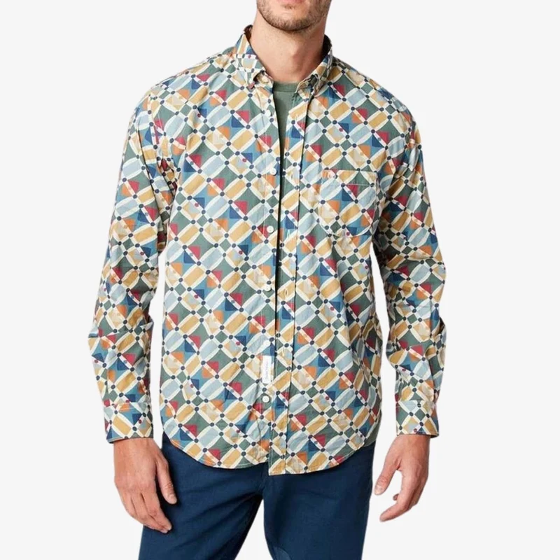 Chemise à motifs graphiques tissu Italien coupe ajustée