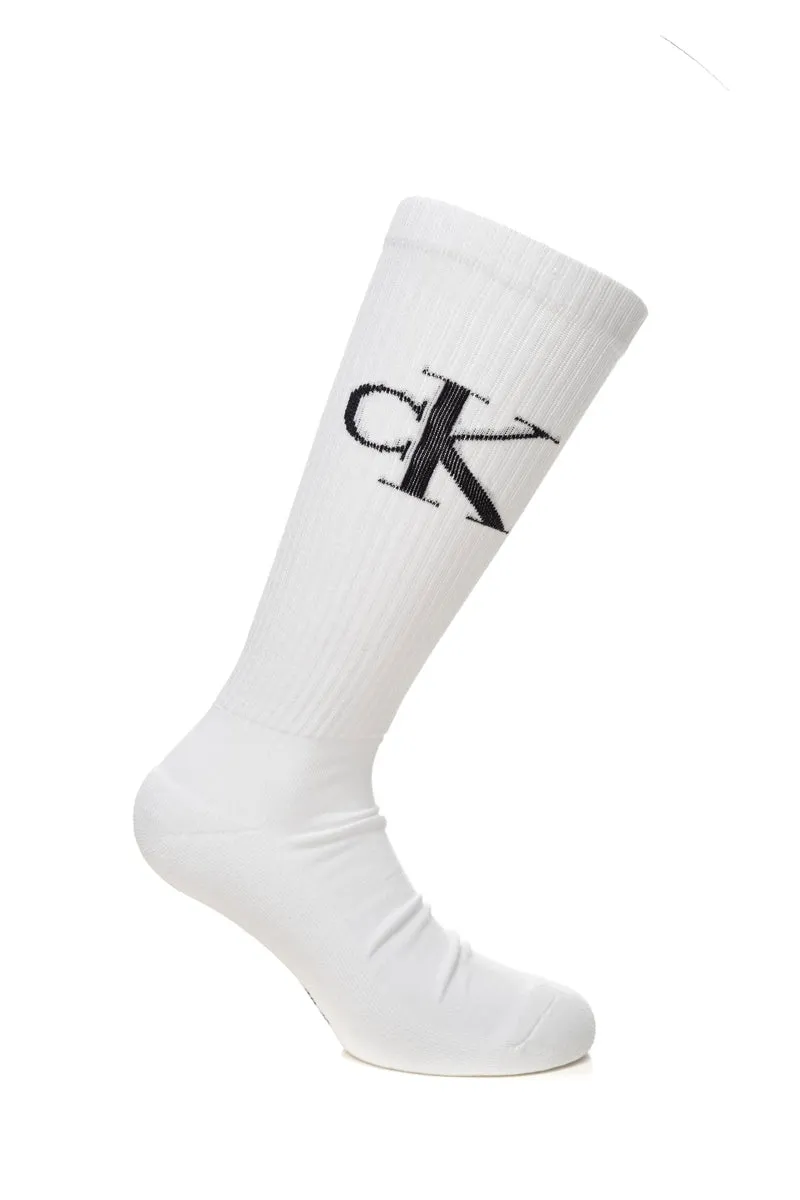 Calzini Calvin Klein 2 Pack Monogram Socks Uomo Bianco