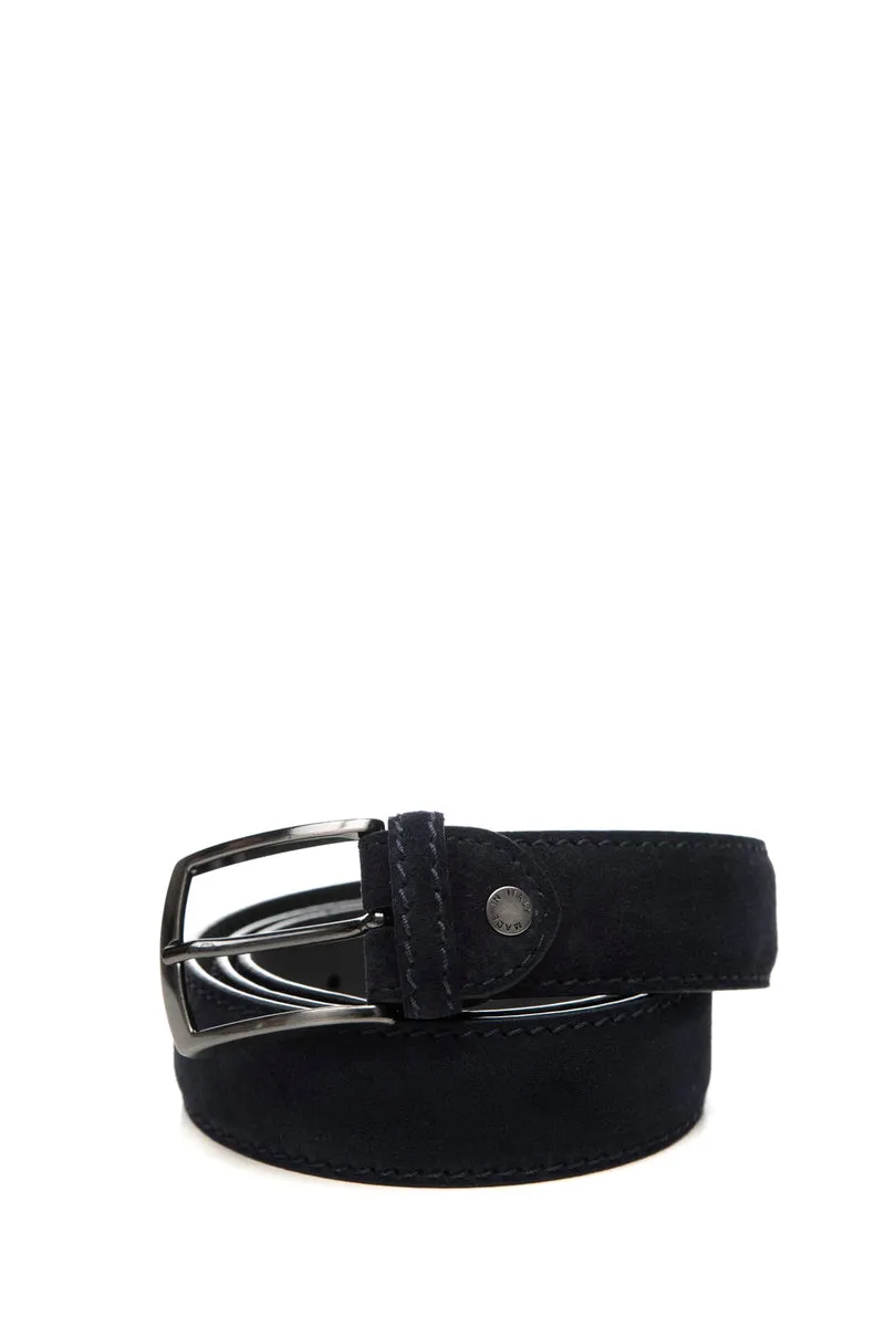 Cintura Marco Celli Chamois 35 Da Uomo Blu Navy In Crosta Scamosciata