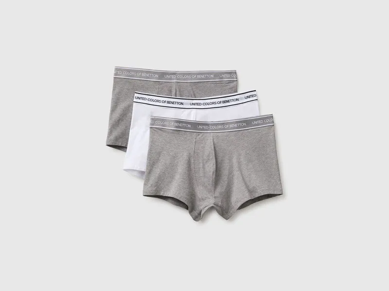 Set di tre boxer con elastico logato