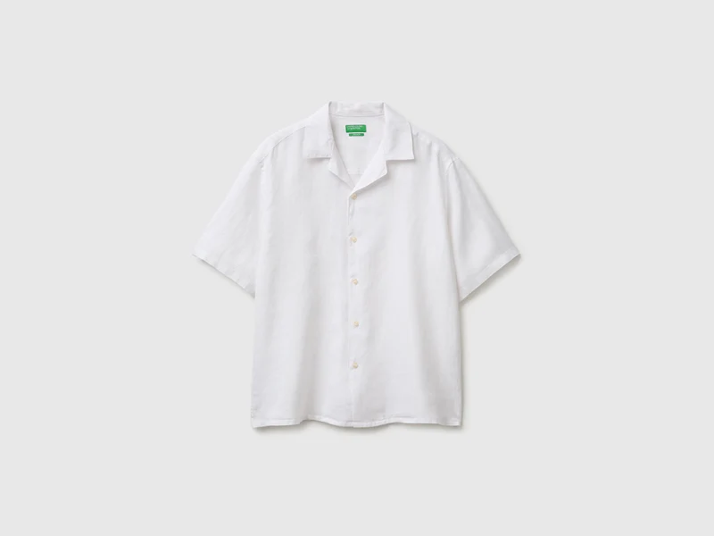 Camicia manica corta 100% lino