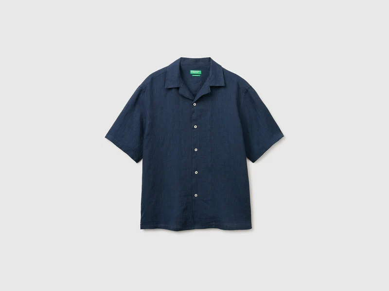 Camicia manica corta 100% lino