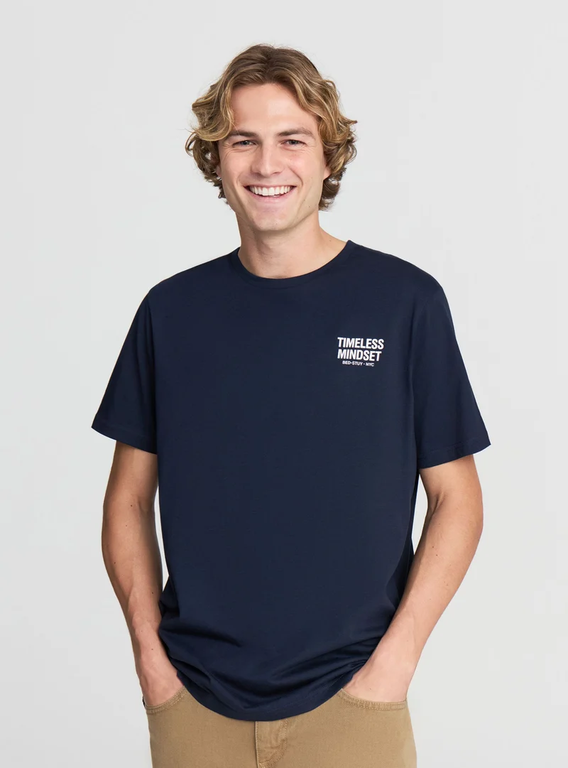 T-shirt con scritta fronte/retro