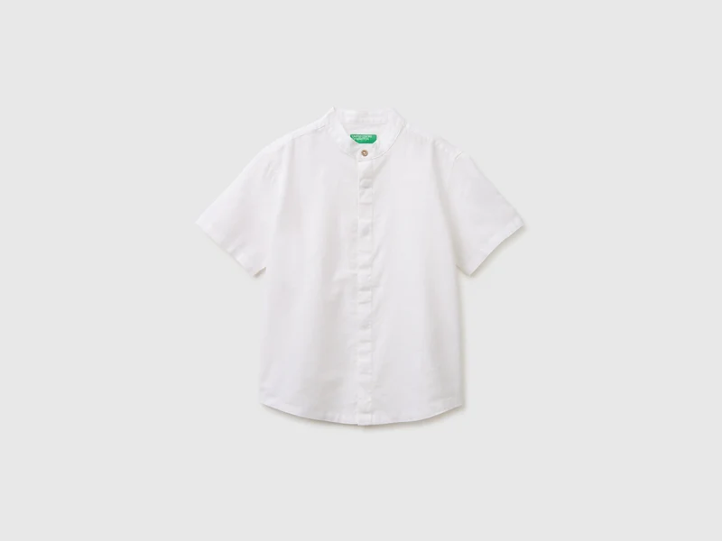 Camicia manica corta in misto lino