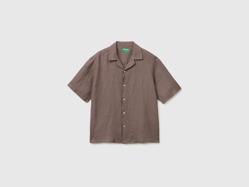 Camicia manica corta 100% lino