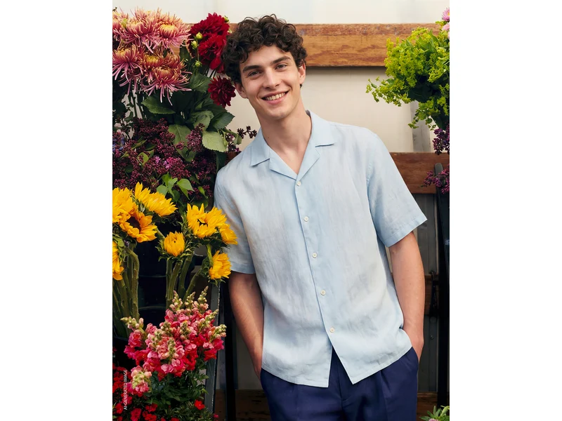 Camicia manica corta 100% lino