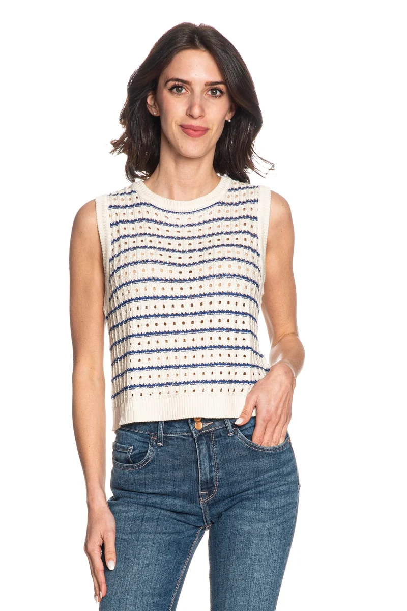 Maglia Tiffosi Chios Da Donna Panna Righe Royal