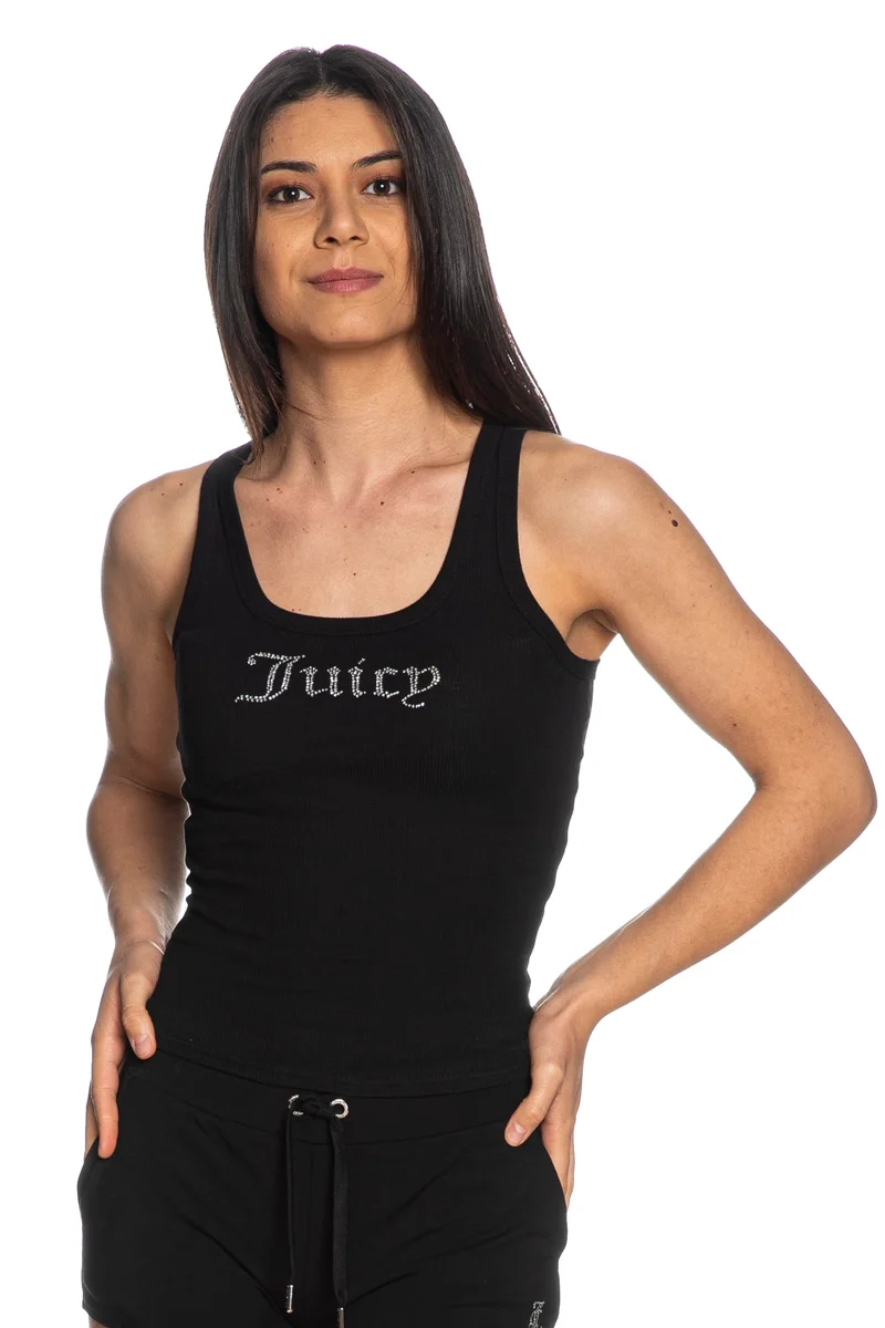 Canotta Juicy Couture Thin Strap Racer Vest Da Donna Nera