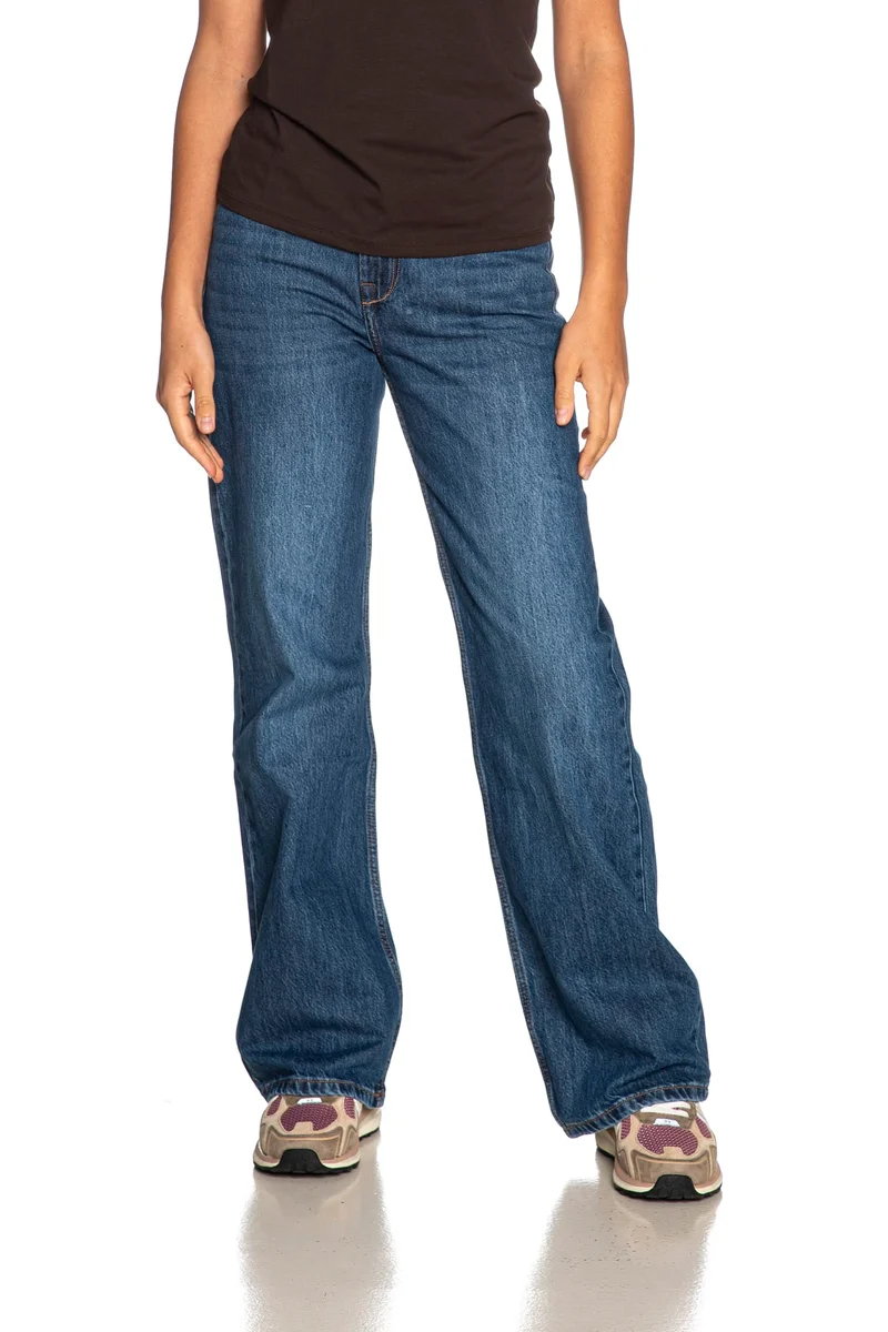 Jeans Tiffosi Bonnye 65 Wide Da Donna Denim Blu Medio
