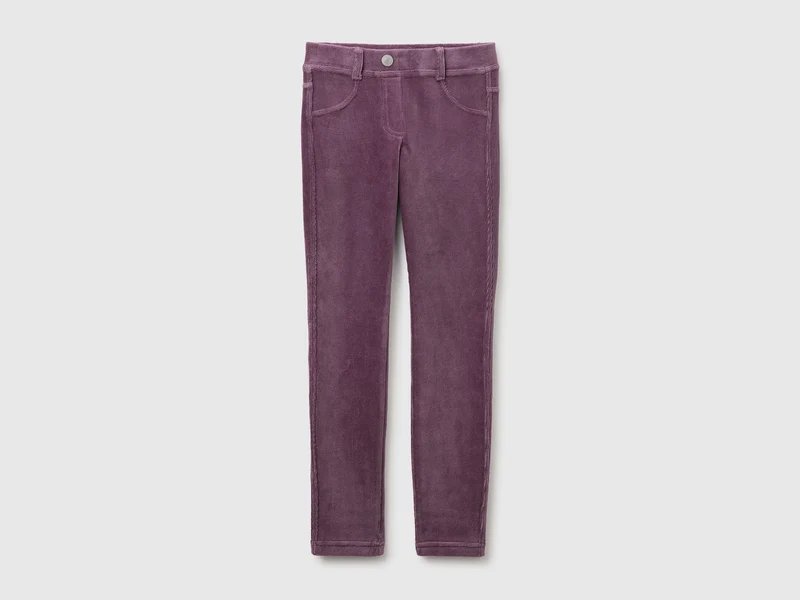 Pantaloni super skinny in ciniglia