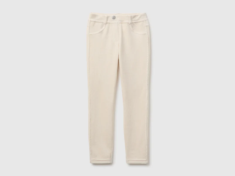 Pantaloni super skinny in ciniglia