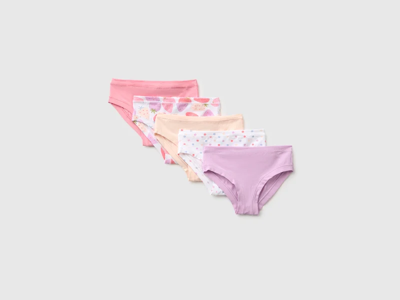Cinque slip in cotone elasticizzato