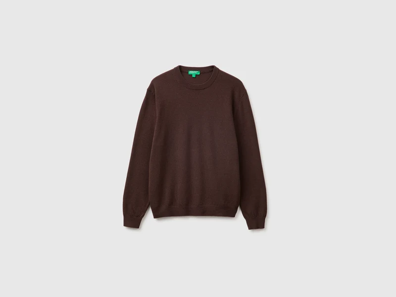 Maglia marrone testa di moro in pura lana Merino
