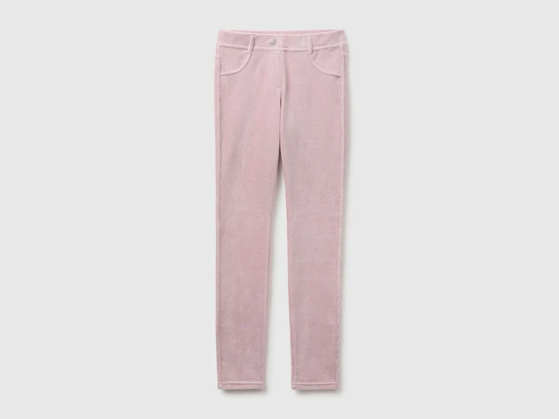 Pantaloni super skinny in ciniglia