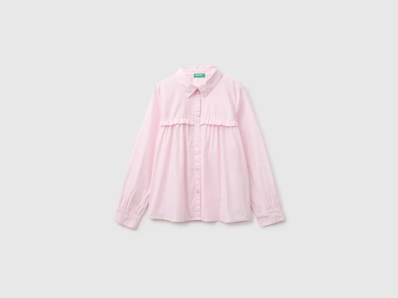 Camicia con rouches sul carré