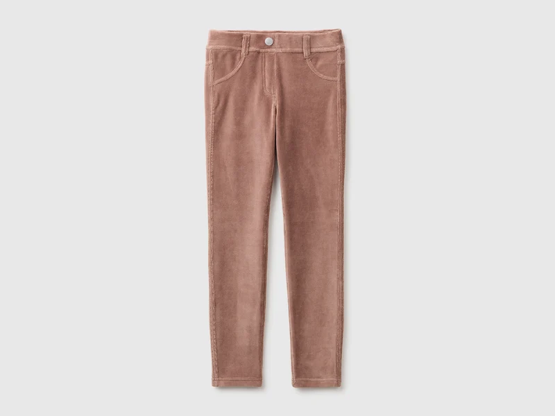 Pantaloni super skinny in ciniglia