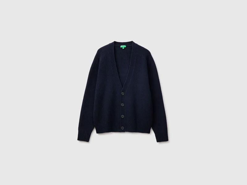 Cardigan over fit in misto lana