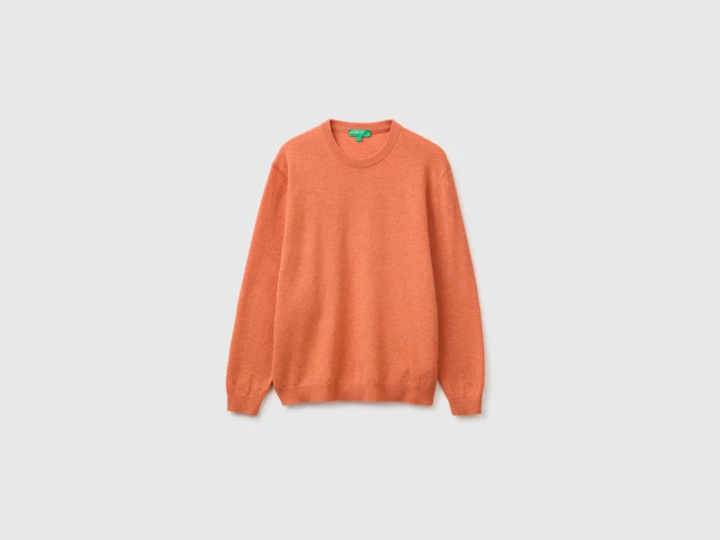 Maglia arancione in pura lana Merino