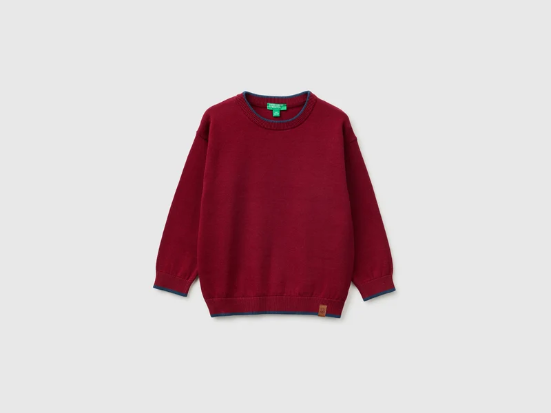 Maglia 100% cotone con bordi a contrasto