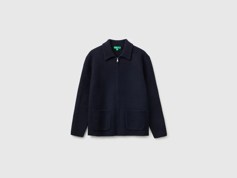 Giacca 100% lana cotta con zip