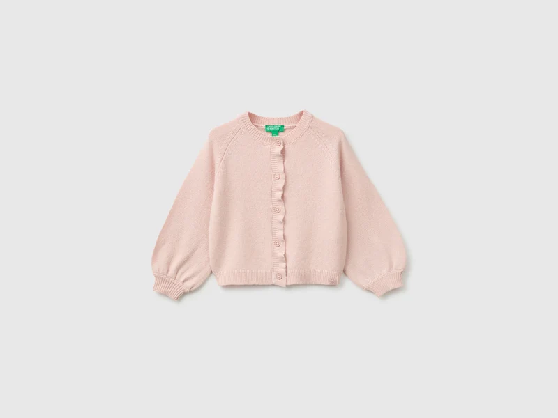 Cardigan girocollo con bottoni