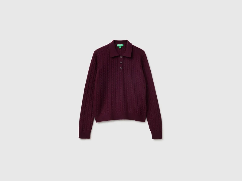 Maglia a polo con trecce