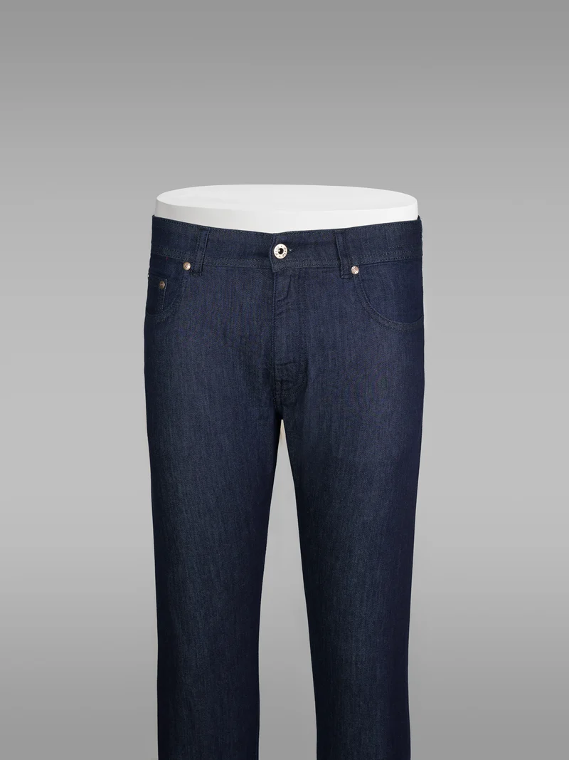 Blue Summer denim cotton 5 pockets trousers