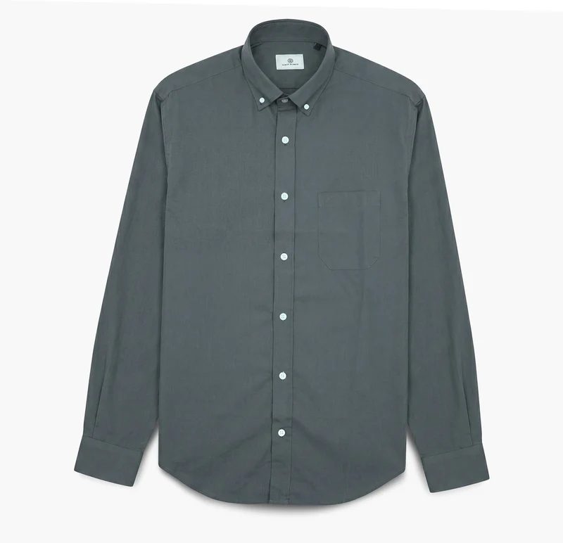 Chemise manches longues en coton kaki