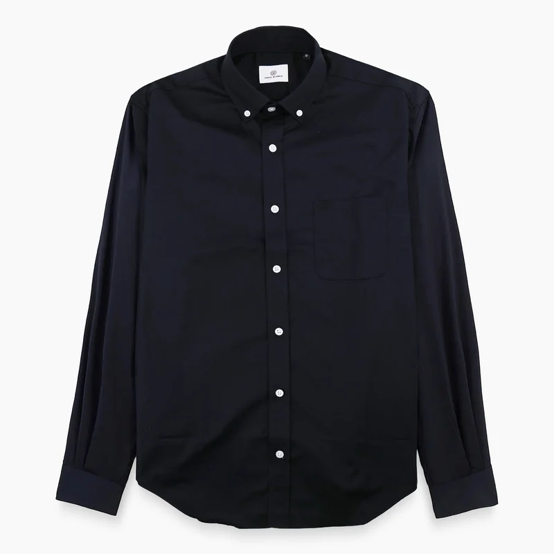 Chemise manches longues en coton noire