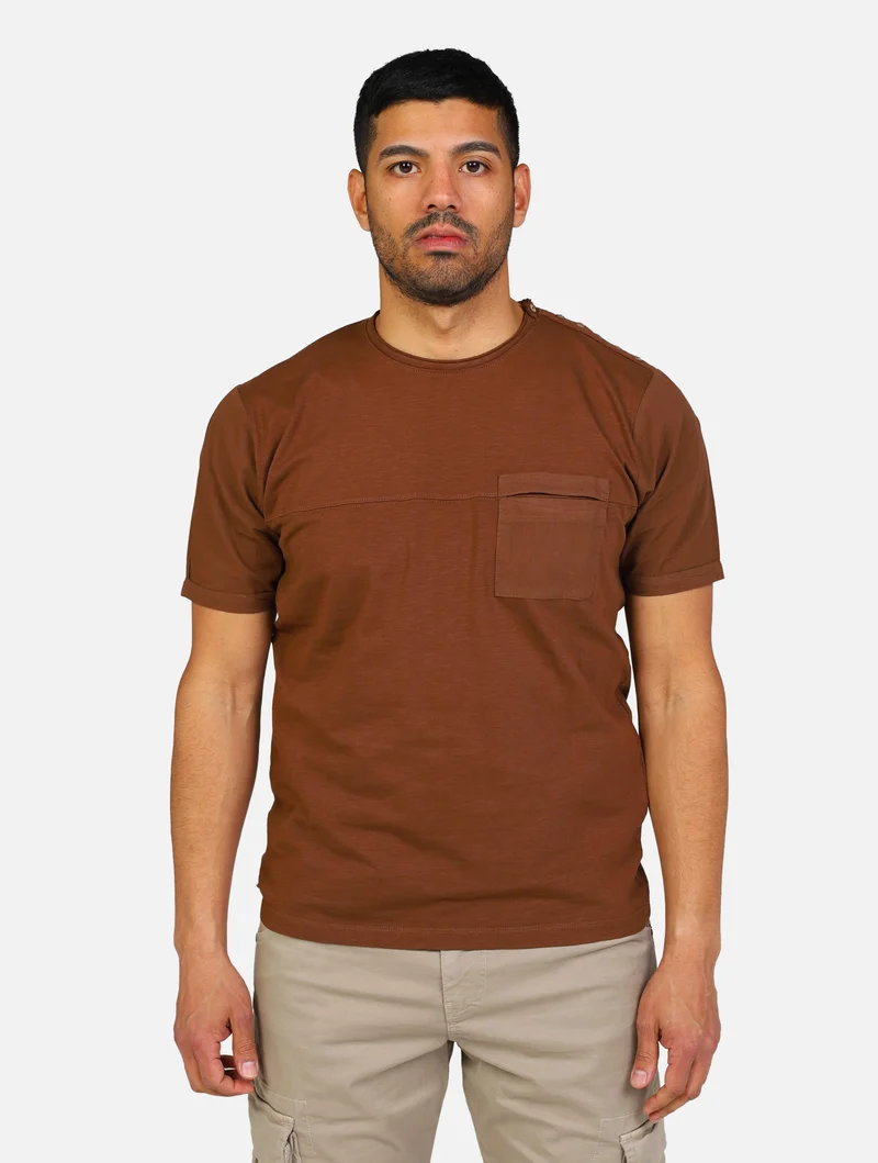 art. mk891023: t-shirt girocollo mezza manica jersey fiammato tinto capo