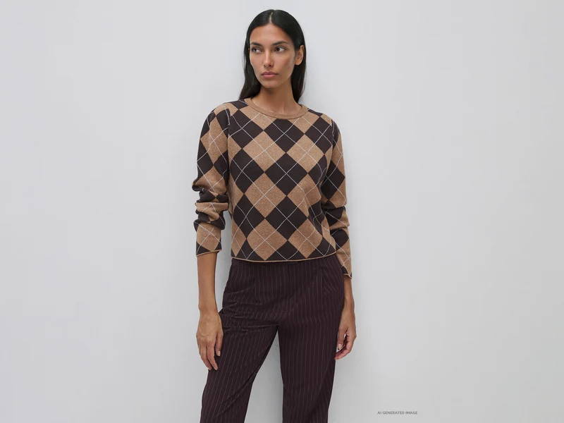 Maglia girocollo a rombi